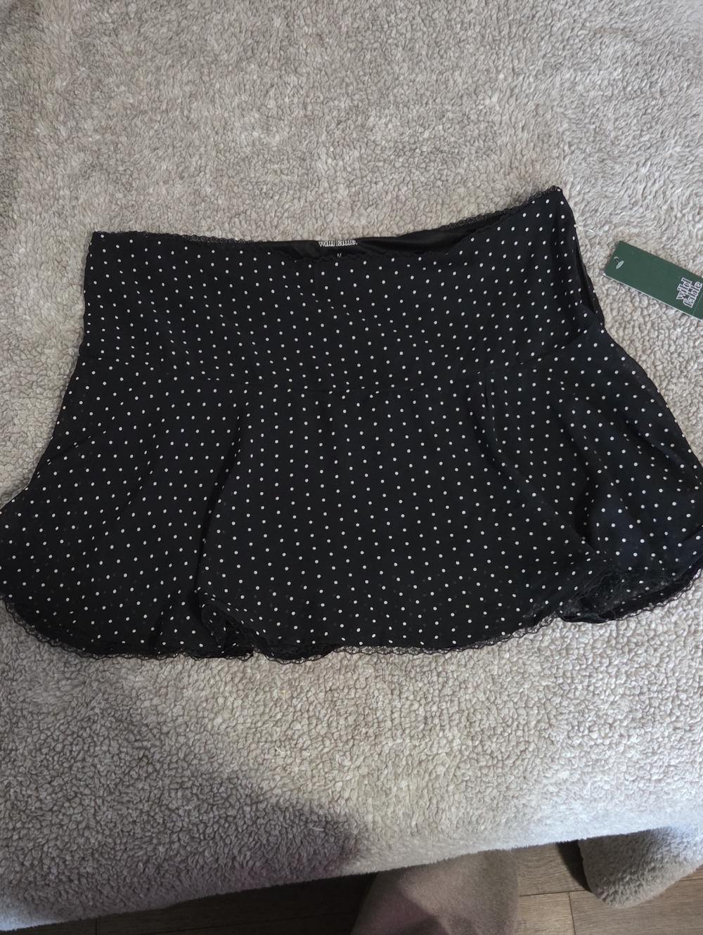 wild fable Black White Polka Dot Skater Mini Skirt